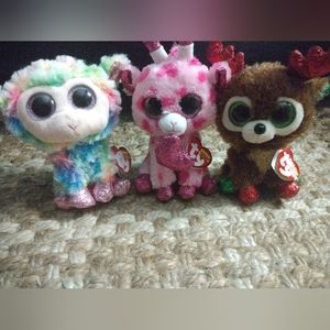 Three holiday TY beanie boos rare